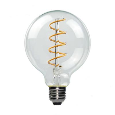 China Hotel dimmable soft led flexible led filament bulb G80 E27 4w filament edison light bulb for sale