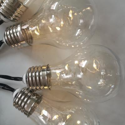 China Vintage A60 A19 LED Copper Wire Filament Fairy Glass Bulb Decorative Multi Colored Decorative Lights For Wedding Garden for sale