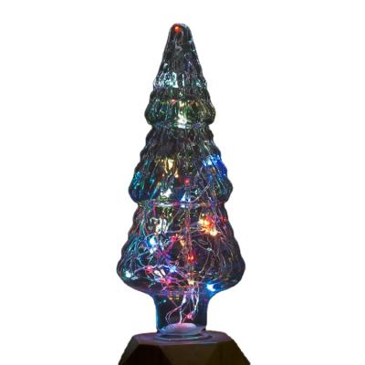 China Hot Sale Vintage Christmas Tree Shape Colorful Copper Wire Fairy Led Bulb 3D Firework Light Bulb for sale