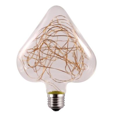 China Vintage RGB Color E27 220V Heart Shape Copper Wire Light Bulb Vintage Decorate Light Bulb for sale