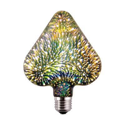 China Vintage Vintage Edison Lamp 220V E27 Heart Shape 3D Firework Light Bulb For Decoration for sale