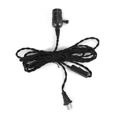 China Industrial DIY Cord-Connector Bakelite Lamp Holder Twisted Cable with Plug and Built-in Switch for sale