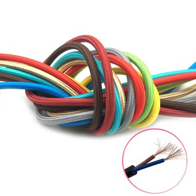 China Braided Overhead Cable 2 Or 3 Core Copper Textile Cable 0.75mm Cloth Electrical Cable Electrical Wire for sale