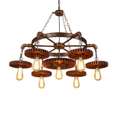 China Unique Art Series Vintage Droplight Industrial Iron Water Pipe Hanging Pendant Light for sale