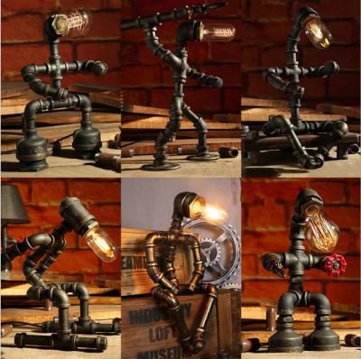 China Retro Vintage Water Pipe Industrial Sconces Table Lamp for sale