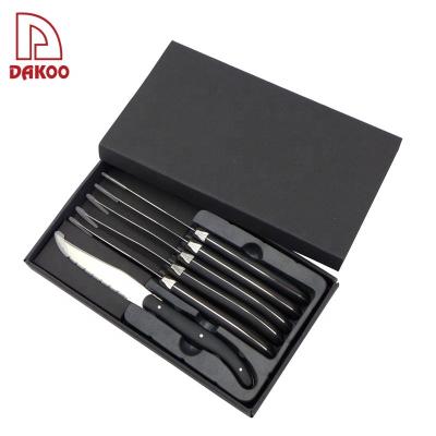 China Fashionable Disposable BBQ Knife Stainless Steel 6PCS Steak Knife Set New for sale