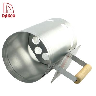 China Easily Cleaned Bamboo Handle Galvanized Electroplate Material BBQ Carbon Oven for sale