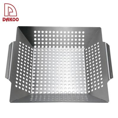 China Easily Cleaned Square Shape 430 Stainless Steel Barbecue Pan BBQ Tray for sale