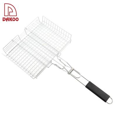 China Easily Cleaned Wholesale Stainless Steel BBQ Mesh Baskets BBQ Tools Cut Net Grilling for sale