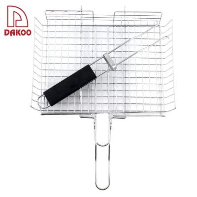 China Easily Cleaned Wholesale Stainless Steel BBQ Mesh Baskets BBQ Tools Cut Net Grilling for sale