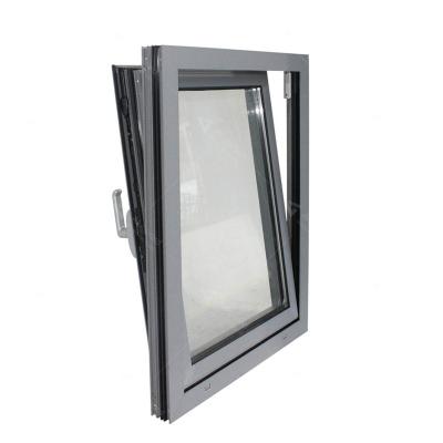 China High Quality Aluminum Double Screen Pane Triple Stained Glass Pane Folding American Style Tilt Tower Window for sale