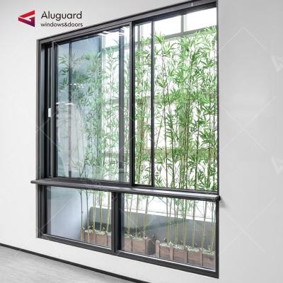 China Screen Supplier Foshan Folding Top Door and Window Sliding Champagne Color Aluminum Sliding Window Picture Fancy Balcony Home Window for sale