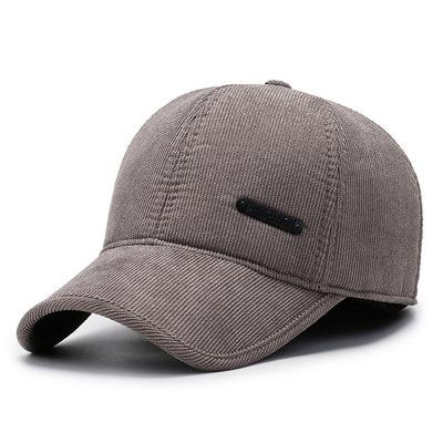 China COMMON Autumn And Winter Men's Casual Outdoor Hearing Protection Thickened Warm Corduroy Dad Sports Hats Baseball Cap for sale