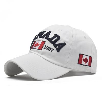 China 2021 COMMON seven color cotton letter CANADA embroidery baseball cap for sale