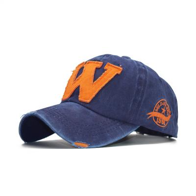 China JOINT Classic W-Letter Embroidery No Letter Fading Outdoor Baseball Cap for sale