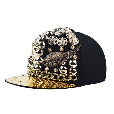 China COMMON Five Colors Manufacturers Direct Sales Heavy Metal Gold Phoenix Rivet Custom Hip Hop Baseball Caps for sale