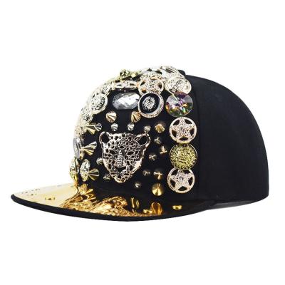 China JOINT High Quality Heavy Metal Leopard Rivet Hip Hop Head Hat And Cap for sale