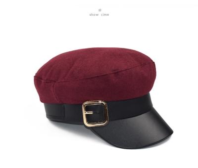 China COMMON Korean Octagonal Fashion Button Metal Beret Outdoor Hat For Women for sale