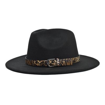 China JOINT Fashionable Leopard Belt Large Metal Eaves Fascinator Top Hat for sale