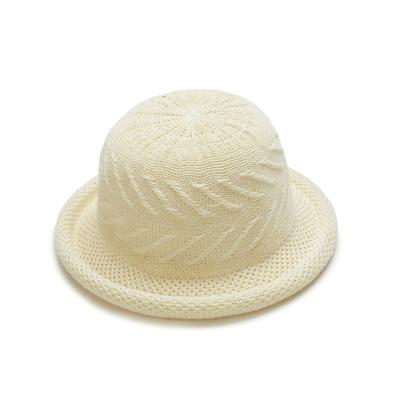 China JOINT Spring And Summer Hollow Out Double-Layer Woven Round Brim Top Hats Women Breathable for sale