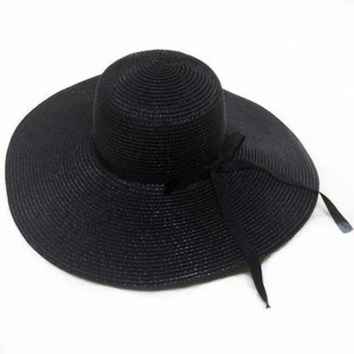 China COMMON 2021 Summer Hat Women's Brim Big Bow Ultraviolet Anti Straw Hat Beach Outdoor Travel for sale