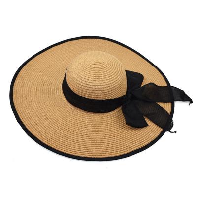 China COMMON Beach Hat Summer Beach Brim Sunscreen Big Vacation Straw Hat For Women for sale