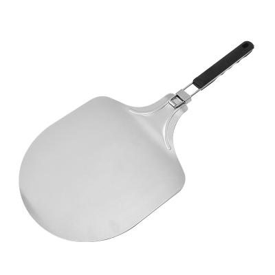 China New Product Sustainable Premium Pizza Peel Shovel Stainless Steel Pizza Spatula Rotating Paddle With Folding Handle For Easy Storage for sale