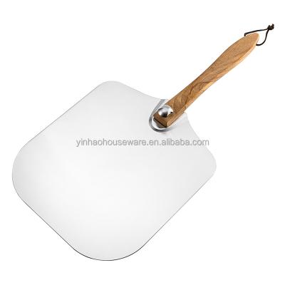 China New Design Pizza Storage Easy Viable Paddle Pizza Spatula Large Turning Skin With Foldable Wooden Handle For Homemade Baking for sale