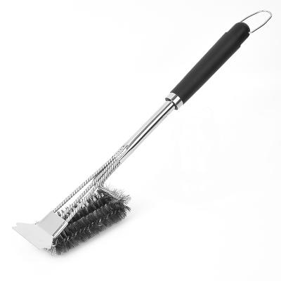 China Easily Cleaned BBQ Grill Accessories Ideal Gift For Christmas BBQ Grill Safe Brush With Extra Wide Scraper for sale