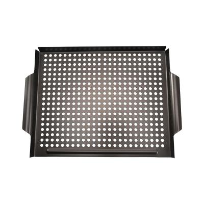 China Wholesale Easily Cleaned Accessories Factory BBQ Topper Grilling Basket Pan for Grill Chicken Fish Shrimp Vegetable Meat for sale