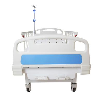 China Hot-selling high quality factory price carbon steel manual shaker double bed with guardrail and mobile function hospital bed for sale