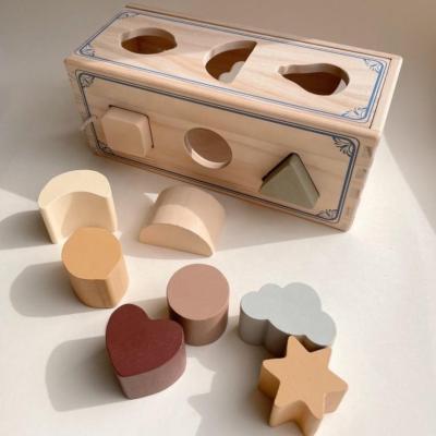 China DIY TOY Kids Toys Montessori Other Educational Toys Geometric Wooden Shape Matching Box Toy For Toddler for sale