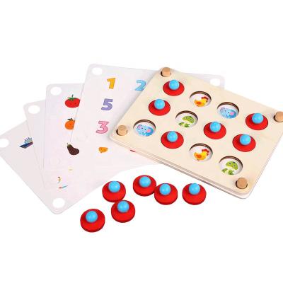 China Montessori 3D Memory Match Wooden Chess Game Puzzles Early Educational Wooden Children Party Casual Game Toy For Children Kids Interaction for sale