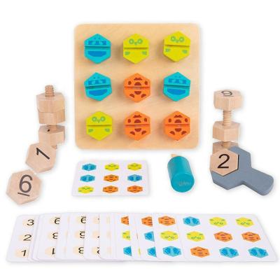 China TOY Kids Wooden Montessori Toys Screwdriver Games MODELS Board Matching Puzzles Basic Skills Number Color Matching Educational Learning Toy for sale