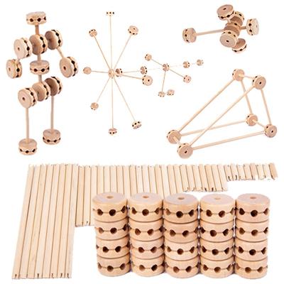 China Creative Building Toy Kids DIY Wooden Fort Blocks Building Castles Innovative Kids Assemble Bead Tent whosale for sale