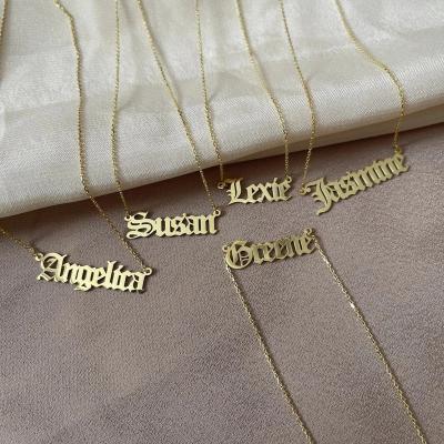 China CLASSIC Custom Name Necklace Personalized Stainless Steel Choker Gold Nameplate Pendant Necklaces For Women Girls Jewelry Gift for sale