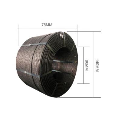 China Construction Post Tensile PC Wire 12.7mm 1860mpa Unbonded Wire Steel Wire for sale