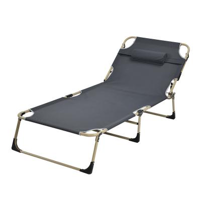 China Outdoor Portable Folding Metal Beach Bunk Bed Foldable Camp Chair Ring Adjustable Beach Sink Sun Couch Chair for sale