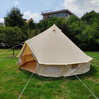 China White bell yurt-tent-for-living Waterpoof 3000+ canvas camping polyester 3M 4M 5M 6M Indian glamping Mongolian yurt tent outdoor 10 person for sale