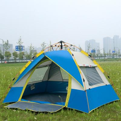 China UV-resistant 2~4 person barraca de cheap tourists fast folding pop up roof tent zelt 2 person wild layer outdoor camping tent waterproof for sale