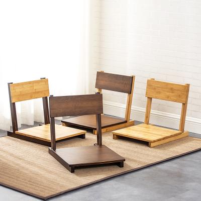 China Newest Style Wooden Square Chair Tatami Low Chair Japanese Solid Bamboo Legless Floor Custom Simple Leisure Legless for sale