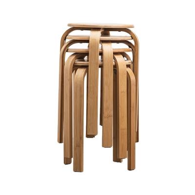 China Other Three Arrows High Stools Home Solid Wood Creative Simple Modern Bamboo Dining Stool For Home Use for sale