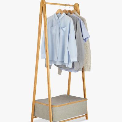 China Modern Home Use Storage Rack Hallway Bamboo Clothes Cloth Storage Coat Rack for sale