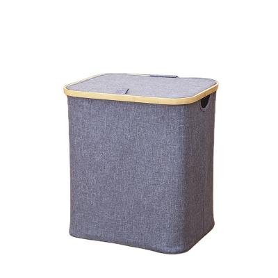 China OEM Support Fabric Storage Basket Foldable Bamboo Bamboo Basket For Living Room for sale