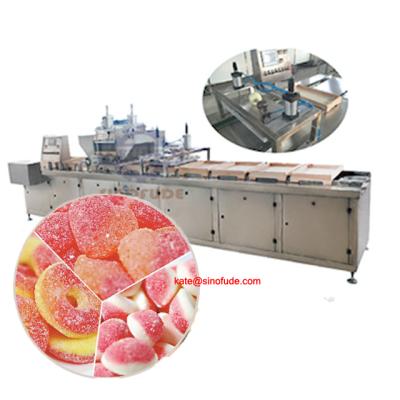 China Jelly Bear Candy Making Machine Shanghai Soft Candy Production Line Semi-automatic Jelly Gummy Pectin Filling Gummy Candy Starch Mogul Depositing Line for sale