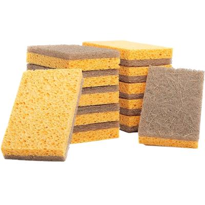 China Biodegradable Non-scratch Sustainable Sponge Sponge Kitchen Dish Brush Coconut Pulp Scouring Pad Coconut Pulp Scouring Pad Palm Fiber Wood Scrubber for sale