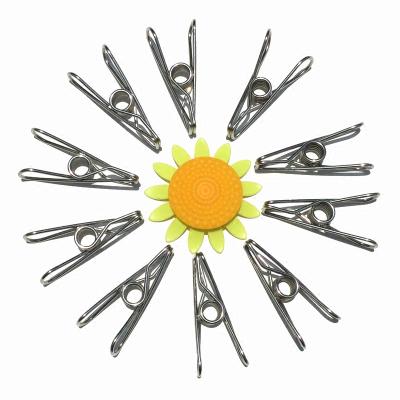 China Durable Stock Stainless Steel Clothes Peg Laundry Windproof Clamp Hanging Clips Pins for sale