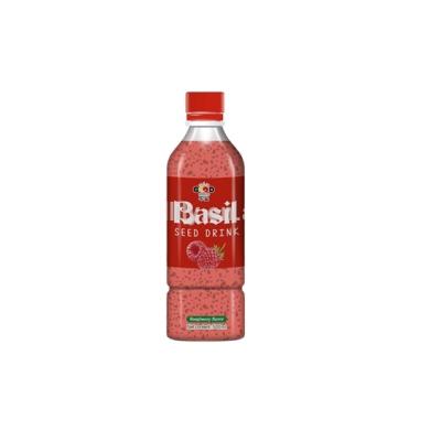 China 500ml PET Bottle Natural Basil Seed Drinks Raspberry Kiwi, Passion Fruit Passion Fruit Grape Flavors for sale