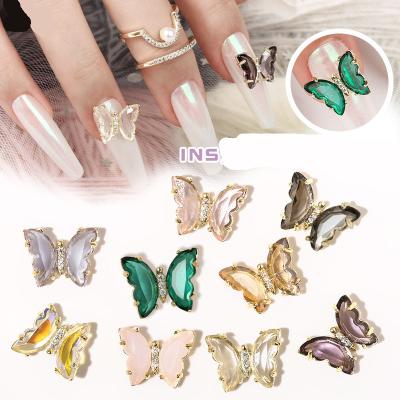 China Wholesale DIY Jewelry 2021 Flexibility Butterfly Accessory Nail Art 14K Gold Plated Bracelet Accessories for sale