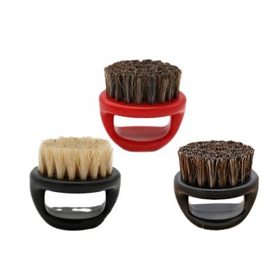 China Salon Ring Beard Brush Engraving Oil Hair Brush Beard Styling Comb Boar Bristle Hair Brush Comb for sale